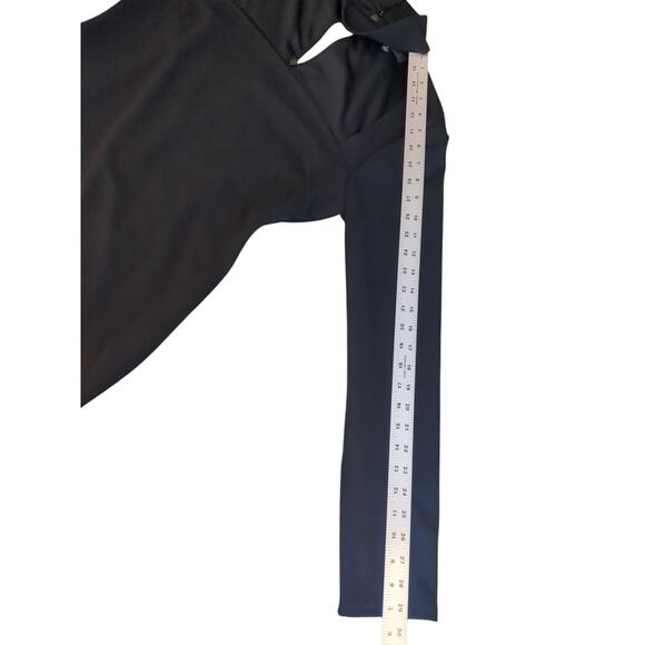 Lulu's Long Sleeve Bodycon Black Dress Mini Cut Out Dress XL - Picture 7 of 9